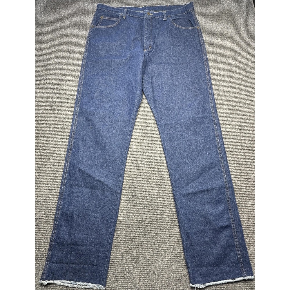 Red Kap Jeans Mens 40x37 Blue Denim Workwear Straight Leg Raw Hem Relaxed Fit